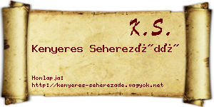 Kenyeres Seherezádé névjegykártya